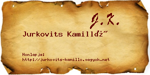 Jurkovits Kamilló névjegykártya